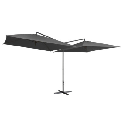 Umbrelă de soare dublă cu stâlp din oțel - 250x250 cm
