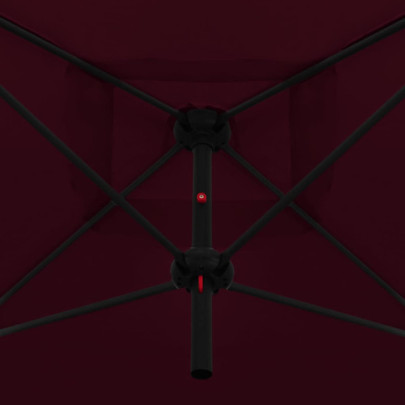 Umbrelă Dublă de Soare, Oțel, Roșu Bordo, 250x250 cm