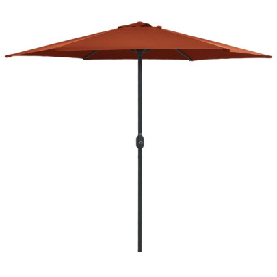 Umbrelă de soare cu stâlp aluminiu - cărămiziu 270x246 cm