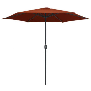 Umbrelă de soare cu stâlp aluminiu - cărămiziu 270x246 cm 2