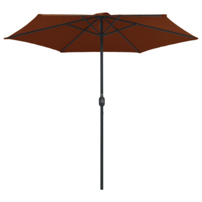 Umbrelă de soare cu stâlp aluminiu - cărămiziu 270x246 cm