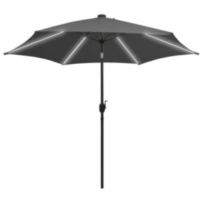 Umbrelă de soare cu LED-uri, 300 cm - Aluminiu Antracit 2