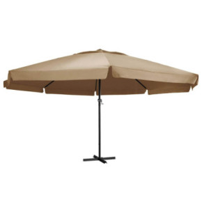 Umbrelă Soare Exterior 6m Gri Taupe | Livrare Gratuită