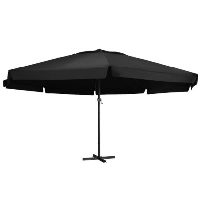 Umbrelă de grădină 6m - aluminiu negru | Livrare gratuită