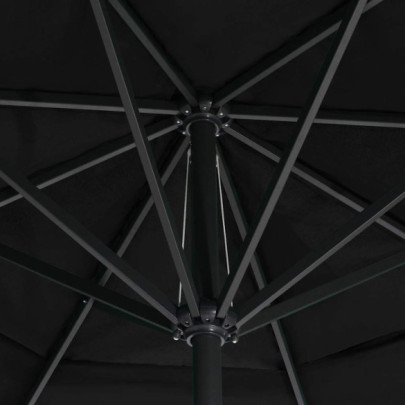 Umbrelă de grădină 6m - aluminiu negru | Livrare gratuită