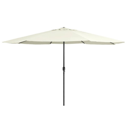 Umbrelă de Soare Grădină 390 cm Metal Alb Nisipiu