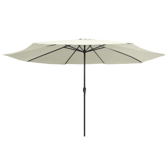 Umbrelă de Soare Grădină 390 cm Metal Alb Nisipiu