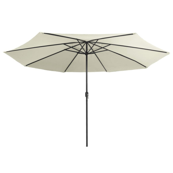 Umbrelă de Soare Grădină 390 cm Metal Alb Nisipiu