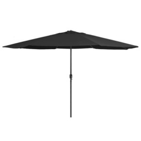 Umbrelă de Soare Grădină 390 cm - Metal Negru | Livrare Gratuită