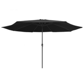 Umbrelă de Soare Grădină 390 cm - Metal Negru | Livrare Gratuită 2