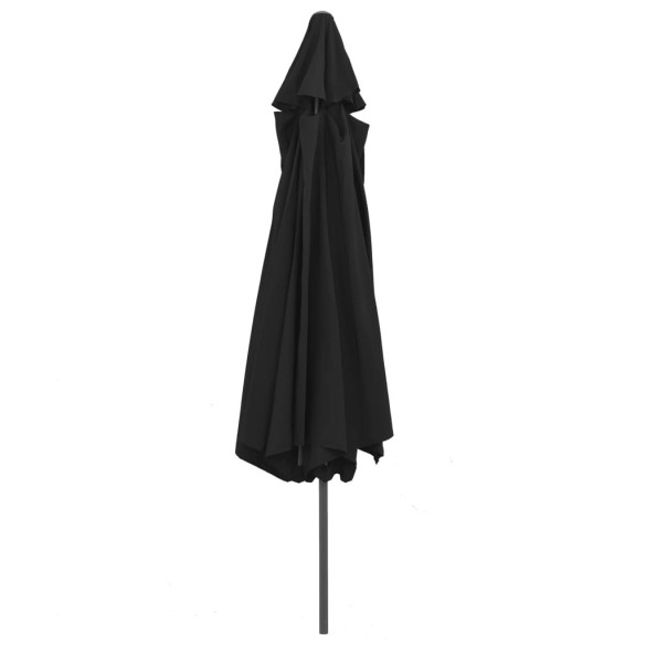Umbrelă de Soare Grădină 390 cm - Metal Negru | Livrare Gratuită