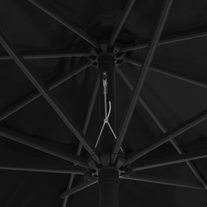 Umbrelă de Soare Grădină 390 cm - Metal Negru | Livrare Gratuită