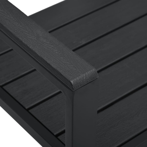Bancă grădină HDPE negru 120 cm - Livrare gratuită