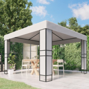 Pavilion Grădină Acoperiș Dublu 3x3m Alb | Livrare Gratuită