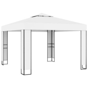 Pavilion Grădină Acoperiș Dublu 3x3m Alb | Livrare Gratuită 2