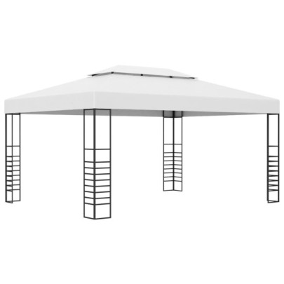 Pavilion de grădină - alb - 4x3x2,7 cm - oțel vopsit electrostatic