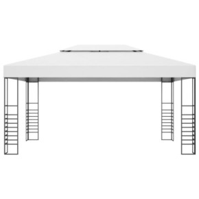 Pavilion de grădină alb 4x3 m - Oțel cu acoperiș textil 2