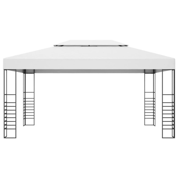 Pavilion de grădină alb 4x3 m - Oțel cu acoperiș textil Pavilion de grădină alb 4x3 m - Oțel cu acoperiș textil