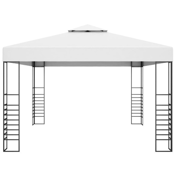 Pavilion de grădină alb 4x3 m - Oțel cu acoperiș textil Pavilion de grădină alb 4x3 m - Oțel cu acoperiș textil