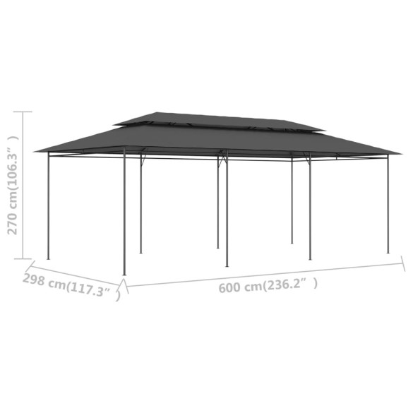 Pavilion Antracit 6x3m - Cort Exterior Rezistent
