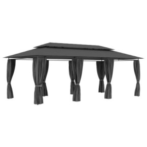 Pavilion cu Perdele Antracit 6m - Cort Exterior Rezistent