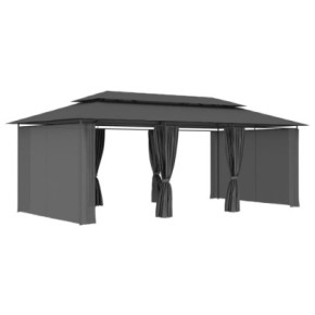 Pavilion cu Perdele Antracit 6m - Cort Exterior Rezistent 2