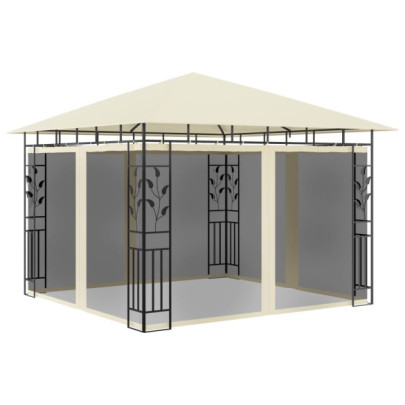 Pavilion cu plasă anti-țânțari - crem - 3x3x2,73 m - 180 g/m²