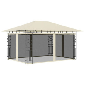 Pavilion cu Plasă Anti-Țânțari Crem - 4x3 m - Livrare Gratuită
