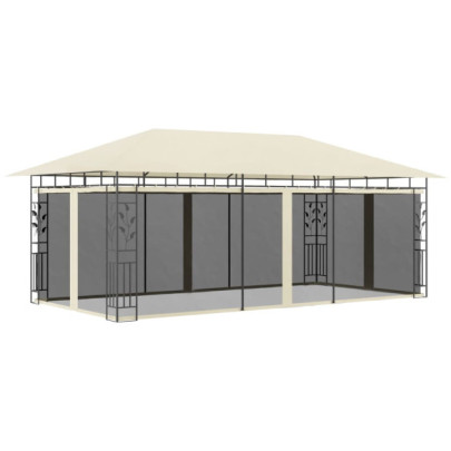 Pavilion cu plasă anti-țânțari - crem - 6 x 3 x 2,73 m