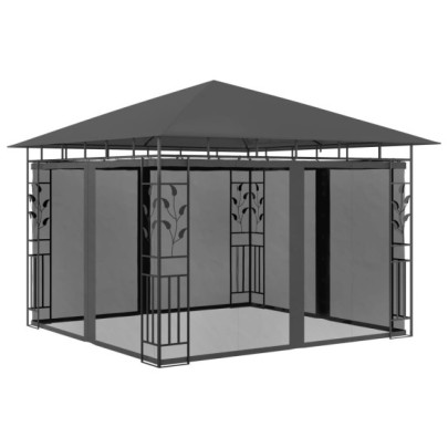 Pavilion cu plasă anti-țânțari - antracit - 3x3x2,73 m - 180 g/m²