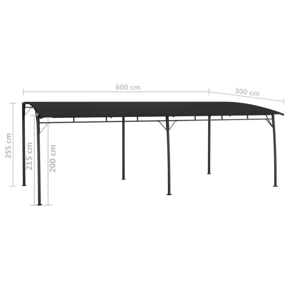 Pavilion Grădină Antracit 6x3m | Cort Protecție Soare | Livrare Gratuită
