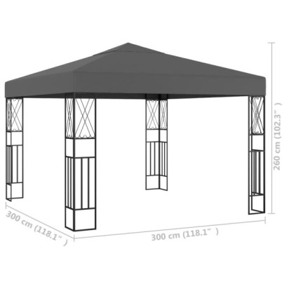 Pavilion Antracit 3x3m - Umbră și Protecție În Grădină