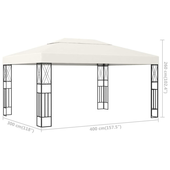 Pavilion Grădină Crem 3x4m - Material Textil Rezistent