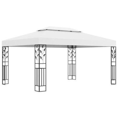 Pavilion cu acoperiș dublu - alb - 3 x 4 m