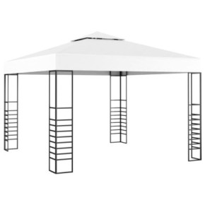 Foișor Grădină Alb 3x3m - Cadru Oțel, Acoperiș Textil