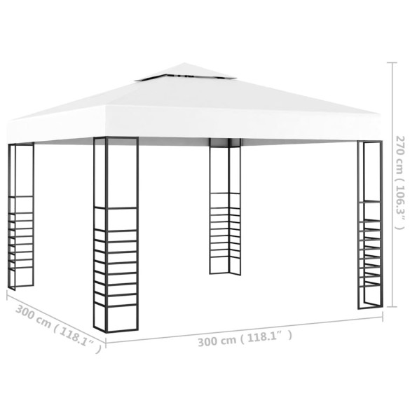 Foișor Grădină Alb 3x3m - Cadru Oțel, Acoperiș Textil Foișor Grădină Alb 3x3m - Cadru Oțel, Acoperiș Textil