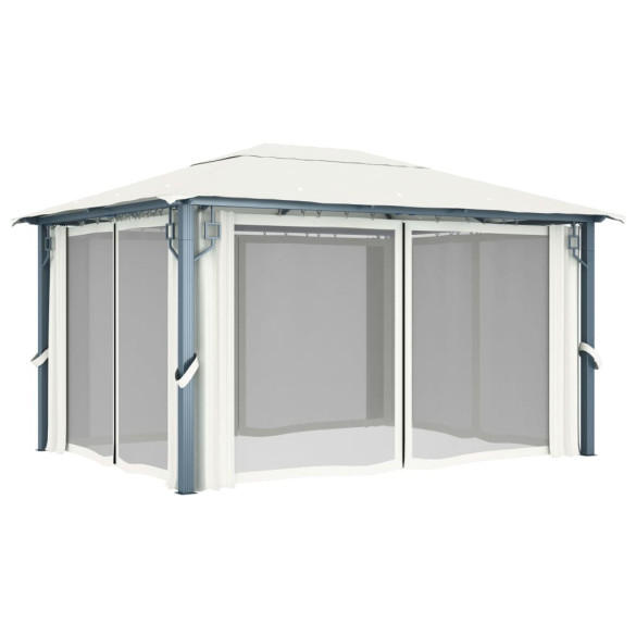 Pavilion cu Perdele Crem | 400x300 cm | Aluminiu Rezistent