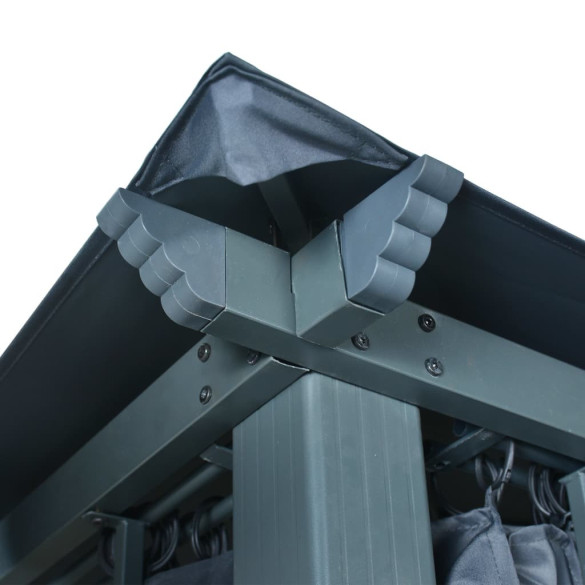 Pavilion cu Perdele Antracit 4x3m - Aluminiu | Livrare Gratuită
