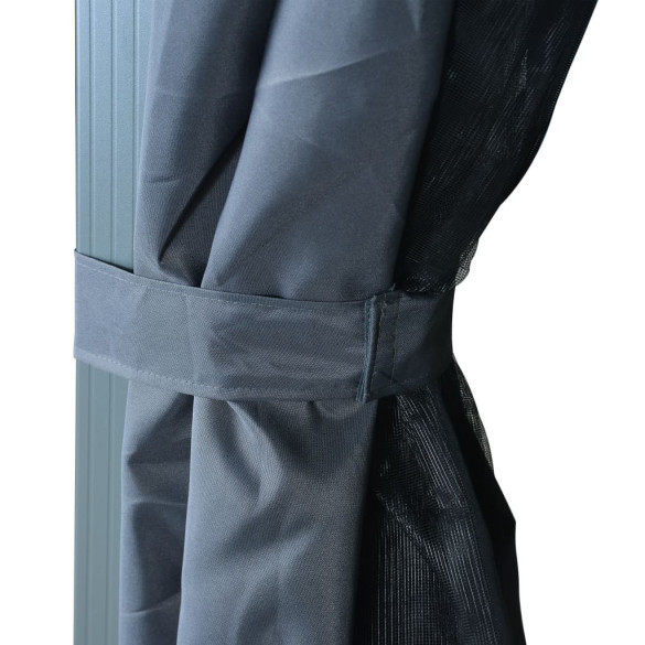 Pavilion cu Perdele Antracit 4x3m - Aluminiu | Livrare Gratuită