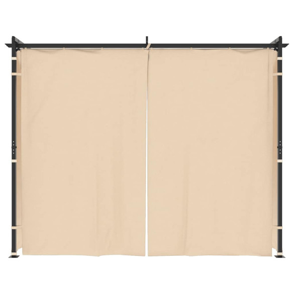 Pavilion cu draperii crem 3x3m - Oțel rezistent Pavilion cu draperii crem 3x3m - Oțel rezistent