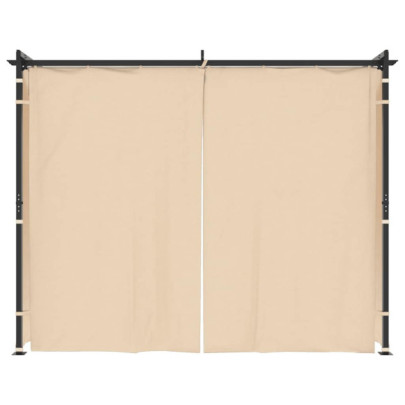 Pavilion cu draperii crem 3x3m - Oțel rezistent