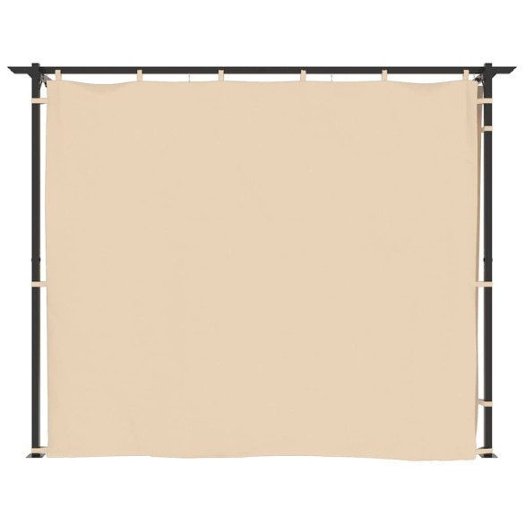 Pavilion cu draperii crem 3x3m - Oțel rezistent Pavilion cu draperii crem 3x3m - Oțel rezistent