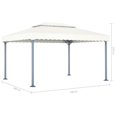 Gazebo Aluminiu 400x300 cm - Acoperiș UV Protectie