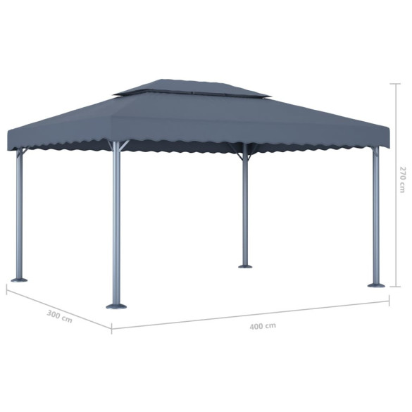 Pavilion Antracit Aluminiu 400x300cm | Livrare Gratuită