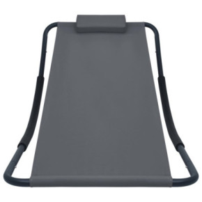 Pat de grădină gri, oțel - 200x90 cm - Livrare rapidă 2