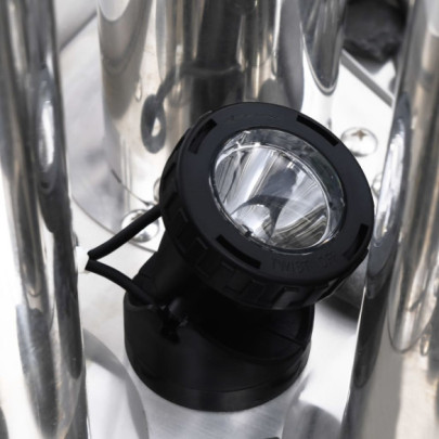 Fântână Grădină Argintiu Oțel Inoxidabil cu LED | Livrare Gratuită