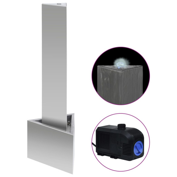 Fântână de Grădină Triunghiulară - Oțel Inoxidabil - 110 cm