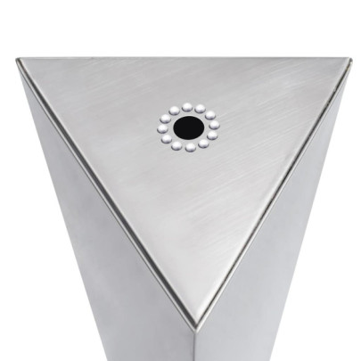 Fântână de Grădină Triunghiulară - Oțel Inoxidabil - 110 cm