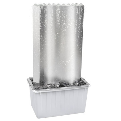 Fântână Grădină Argintiu - Oțel Inoxidabil cu LED | Livrare Gratuită