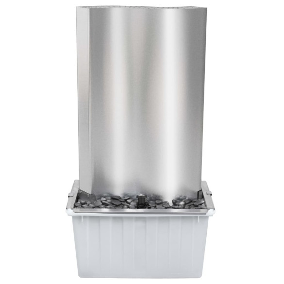 Fântână Grădină Argintiu - Oțel Inoxidabil cu LED | Livrare Gratuită